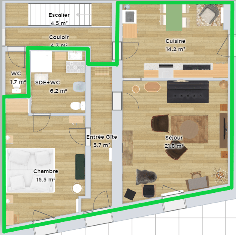 Le plan du gîte La Litote